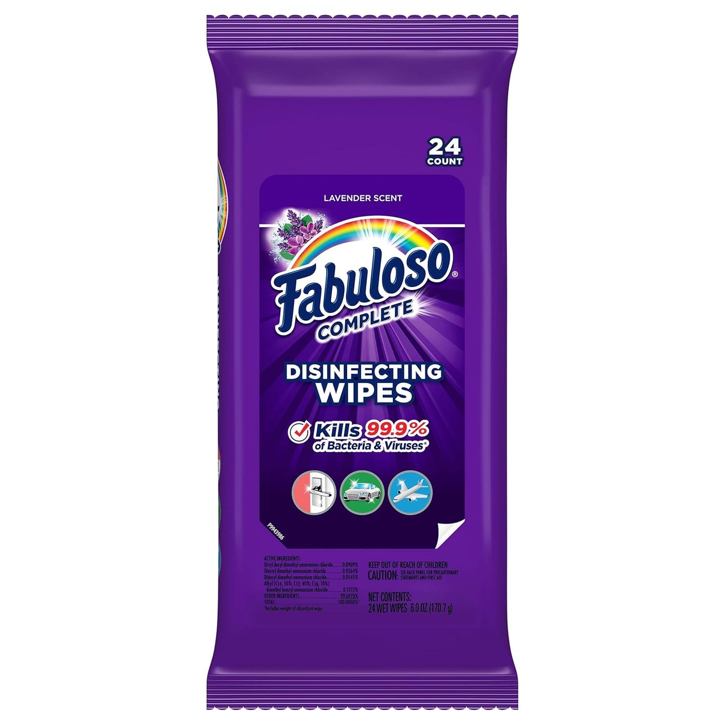 Fabuloso Complete Disinfecting Wipes, Lavender, 24 Count