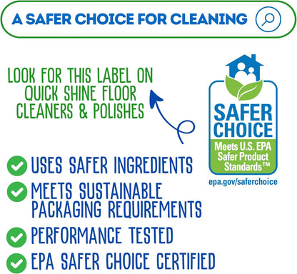 Quick Shine Multi Surface Floor Cleaner & Floor Polish w/Clean Shine Technology 2-27oz Bottles | Use on Hardwood, Laminate, Luxury Vinyl Plank, Tile & Stone | Safer Choice Formulas