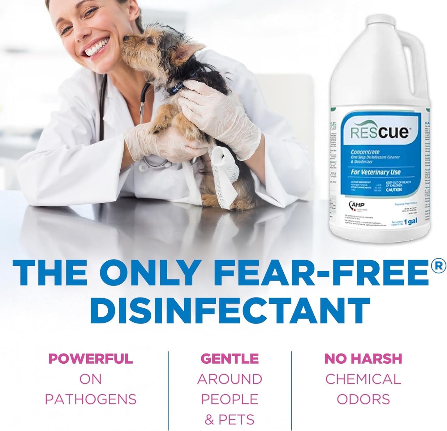 REScue One-Step Ready-to-Use Disinfectant Cleaner & Deodorizer – For Veterinary Use, Animal Shelters, Pet Foster Homes, Kennels, Litter Box – 32 Ounce RTU (Spray Nozzle NOT Included)