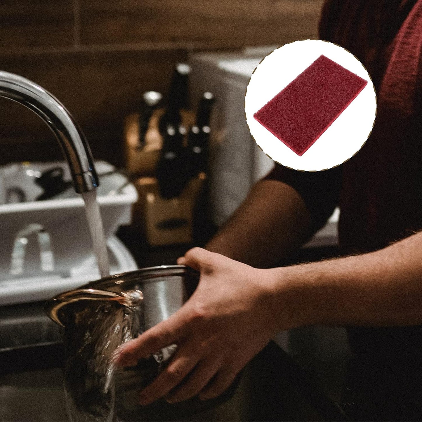 12pcs Red Scouring Pads, Heavy Duty Scour Pads Multipurpose Scour Pad Reusable Scrubbing Pads with Anti Grease Technology for Kitchen Scrubber Sink Dish Cleaning Metal Grills