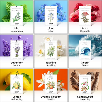 MYARO 12 Pack Fresh Linen Scented Sachets for Drawer, Closet & Car Air Freshener Bags | Odor Eliminator & Fabric Refresher | Crisp, Clean Home Fragrance Gift Set