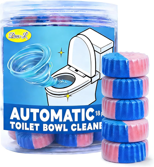（18 Count） Automatic Toilet Cleaner Tablets, Toilet Bowl Cleaner Tablets, Bathroom Toilet Tank Cleaner，Blue Cleaning Tabs for Bathroom Tank