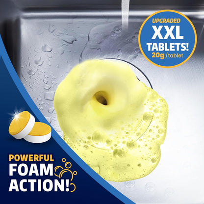 Garbage Disposal Cleaner and Deodorizer Tablets - 24 Pack, XL Citrus Foaming Tablet for Kitchen Sink Freshener, Drain Cleaner & Odor Eliminator - 1 Year of Sink Cleaning Supply
