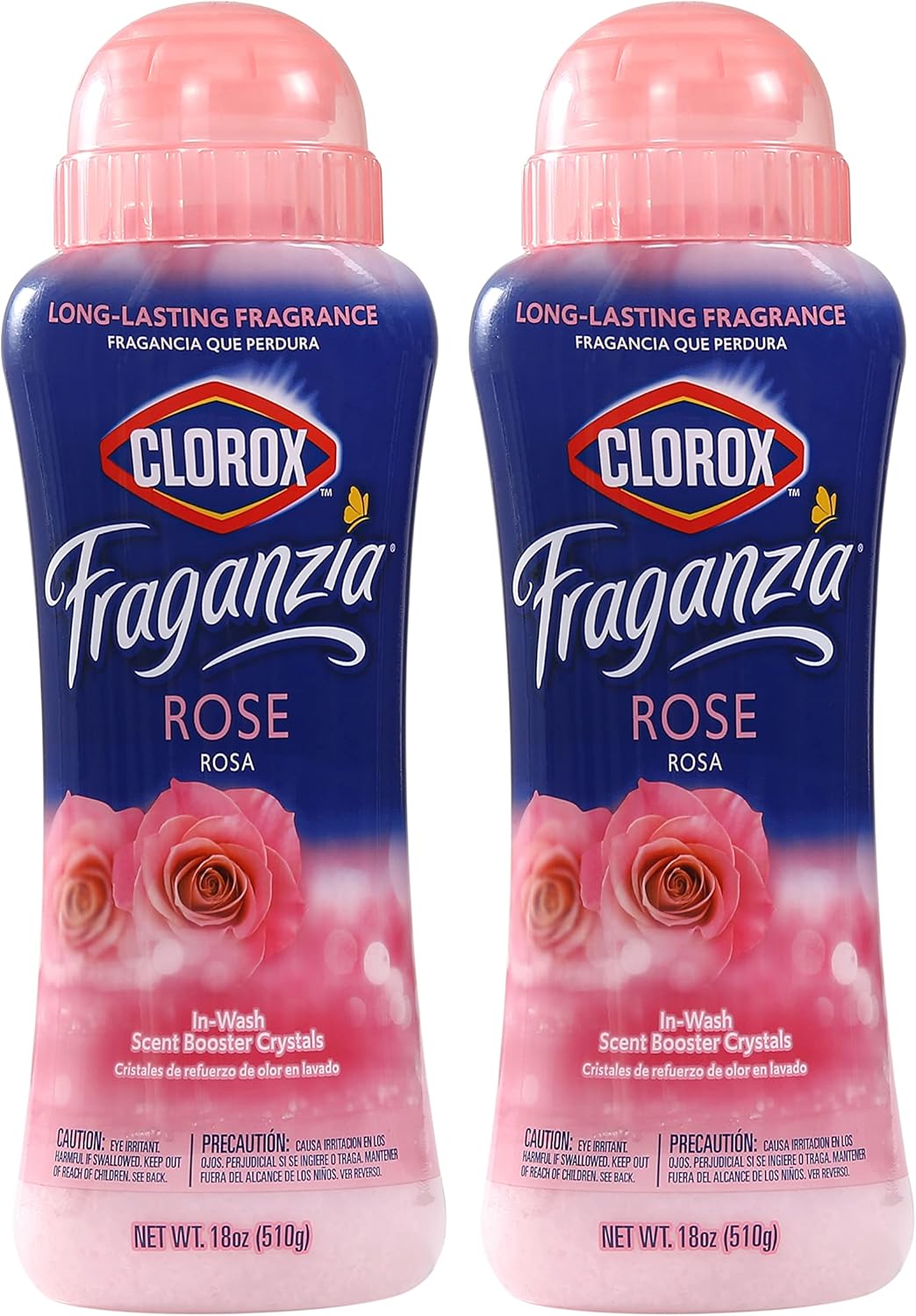 Clorox Fraganzia Laundry Scent Booster Crystals, In-Wash Fragrance Beads for Fresh-Smelling Clothes & Linens, Safe for All Fabrics & Colors, Easy-Pour Bottle, Vanilla Scent, 18 Oz, 2 Pack
