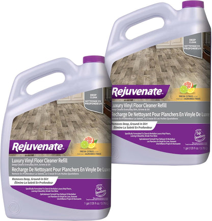 Rejuvenate Luxury Vinyl Floor Cleaner Refill, 1 Gallon, Gently Cleans and Revitalizes Luxury Vinyl Floors