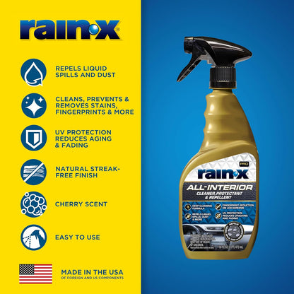 Rain-X 620234SRP Carpet & Upholstery Cleaner Repellent for Car Interiors & More, Cleans + Repels Spills while Preventing Stains, Fresh Scent 16 Fl Oz.