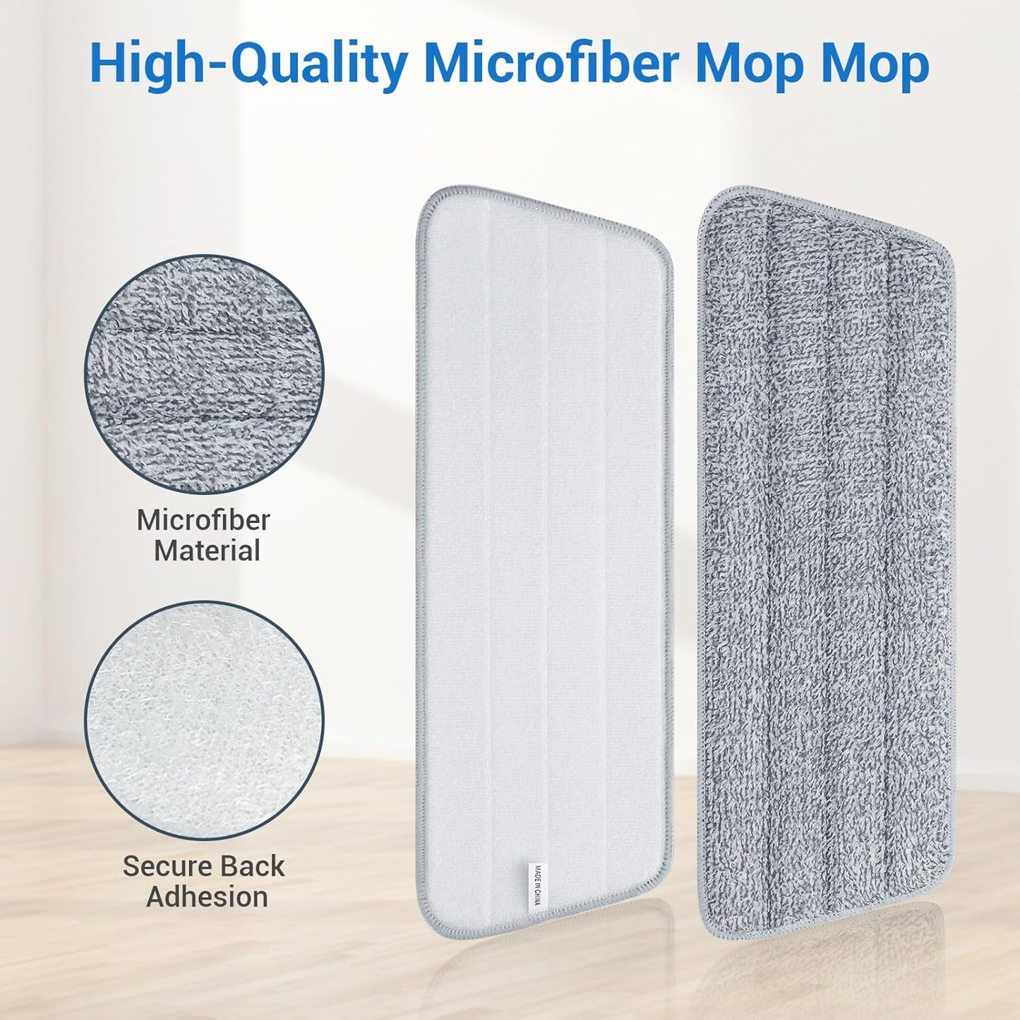 6Pcs Microfiber Mop Replacement Pads,Compatible with Wet/Dry Mop Floor Cleaning Pad Fit All Spray Mops,14.9 * 4.7’’ Size Spray Mop Pads Refills