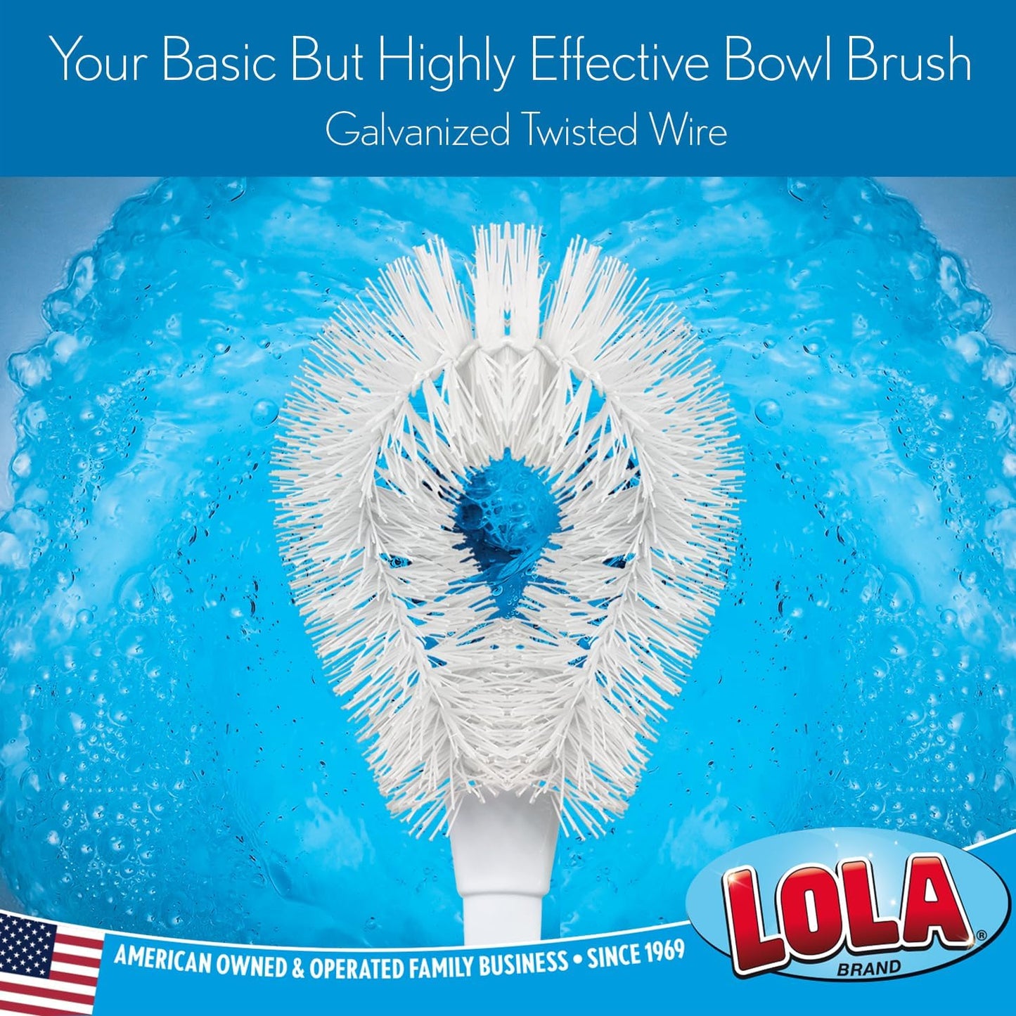 Toilet Brush and Holder Set, By LOLA, 2 Pack, Classic Version, Durable Bristles for Deep Cleaning, w/Compact Space Saving Storage Holder