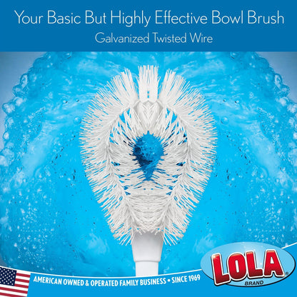 Toilet Brush and Holder Set, By LOLA, 2 Pack, Classic Version, Durable Bristles for Deep Cleaning, w/Compact Space Saving Storage Holder