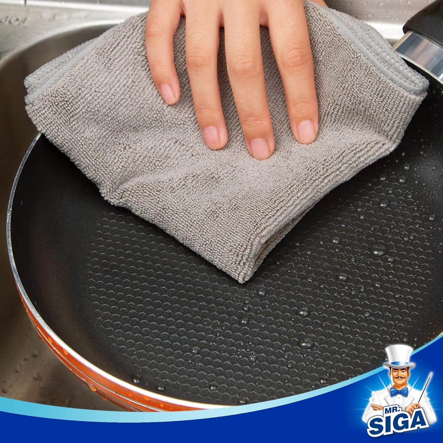 MR.SIGA Microfiber Cleaning Cloth,Pack of 12,Size:12.6" x 12.6"