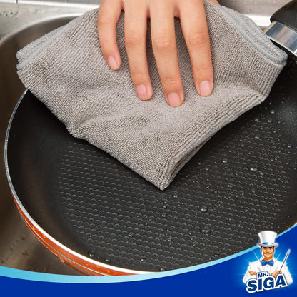 MR.SIGA Microfiber Cleaning Cloth,Pack of 12,Size:12.6" x 12.6"