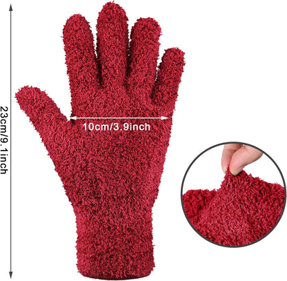 Bencailor 6 Pairs Microfiber Dusting Gloves, Dusting Cleaning Gloves Microfiber Gloves for Plants House Blinds Car Dust Mitt (Fresh Color,Medium)