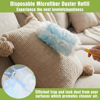 Hecila Duster Refill One-Sided Disposable Duster Refills for Cleaning Heavy Duty Dusters Refills Unscented Replacement Pads Multi Surface Dusters Kit for Cleaning Home Bedrooms Ceiling Fan