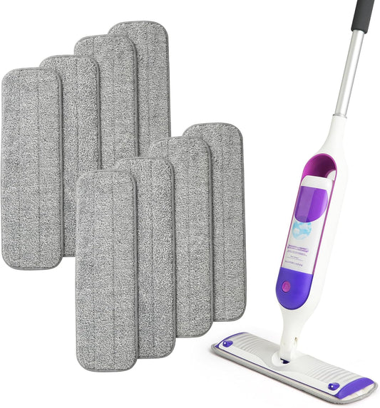 8 Pack Microfiber Spray Mop Replacement Pads for Swiffer PowerMop, Washable & Reusable Mop Refills for 13 ''-15 '' Spray Mops, Wet & Dry Cleaning Pad for Hardwood, Tile, Marble & Pet Hair