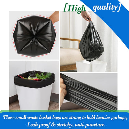 Hommaly 2 Gallon (1.8-2 Gal)120 pcs Small Clear Trash Bags, Strong 1.8 Gallon Garbage Bags, Bathroom Trash Can Bin Liners Unscented, Mini Plastic Bags for Office, Waste Basket Liner,Fit 6,7,8 Liters