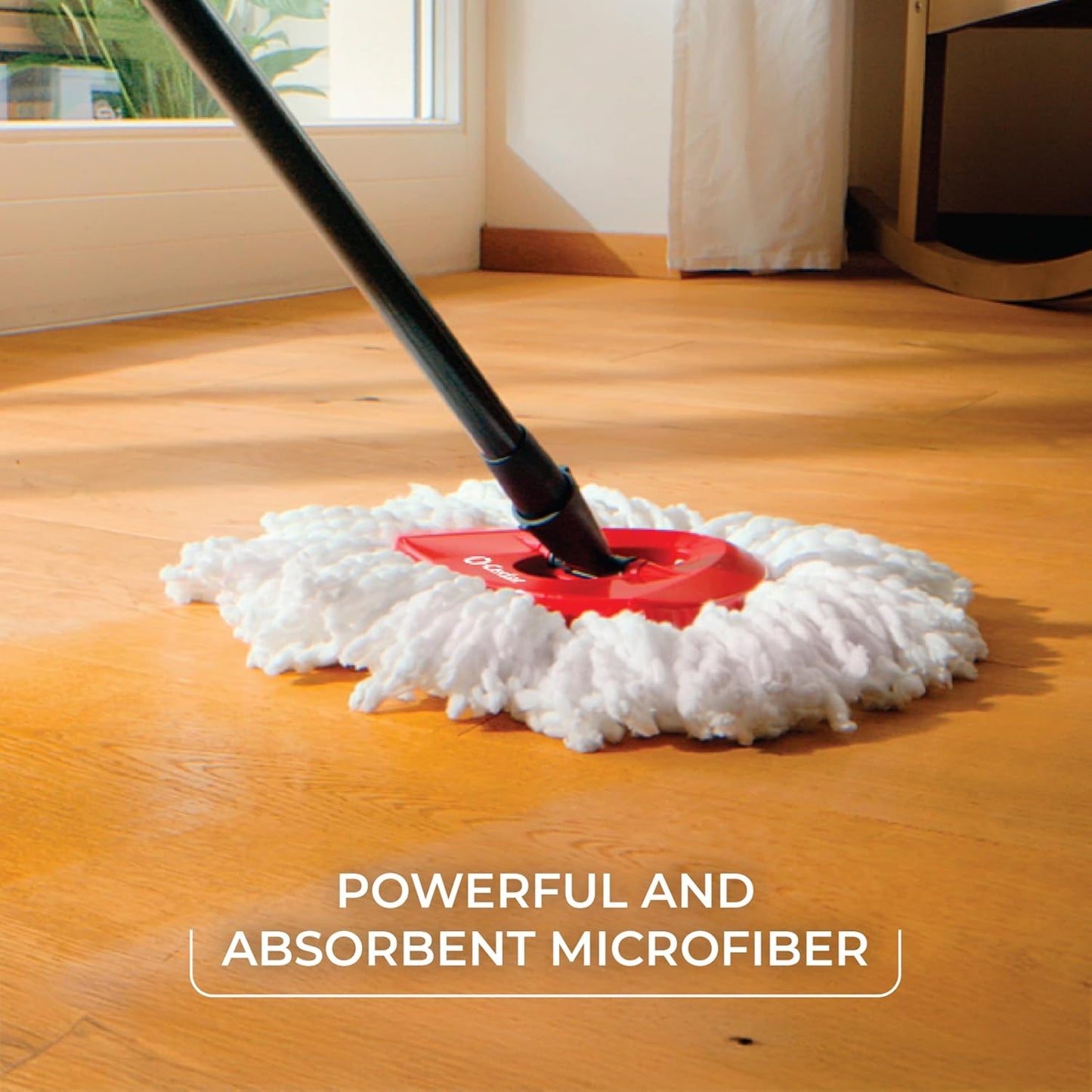 O-Cedar EasyWring Spin Mop & Bucket System | Microfiber Floor Cleaning System | Includes 3 Mop Heads (1 Standard + 2 Deep Clean Refills) | Machine Washable & Reusable