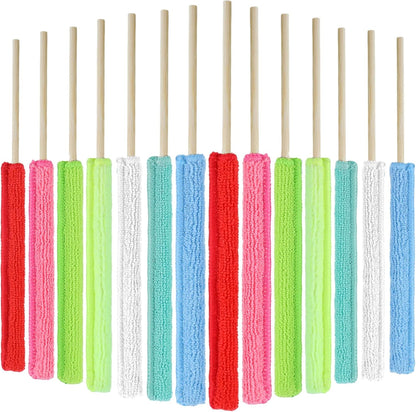 14 Pcs Small Duster for Tight Spaces,Microfiber Detail Duster Sticks,Disposable Crevice Cleaning Tool,Microfiber Mini Fan Dust Cleaner for Vent,Window,Car,Home & Office