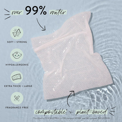 The Honest Company Hypoallergenic Multi-Use Baby Wipes for Sensitive Baby Skin, Rose Blossom, 60 Count