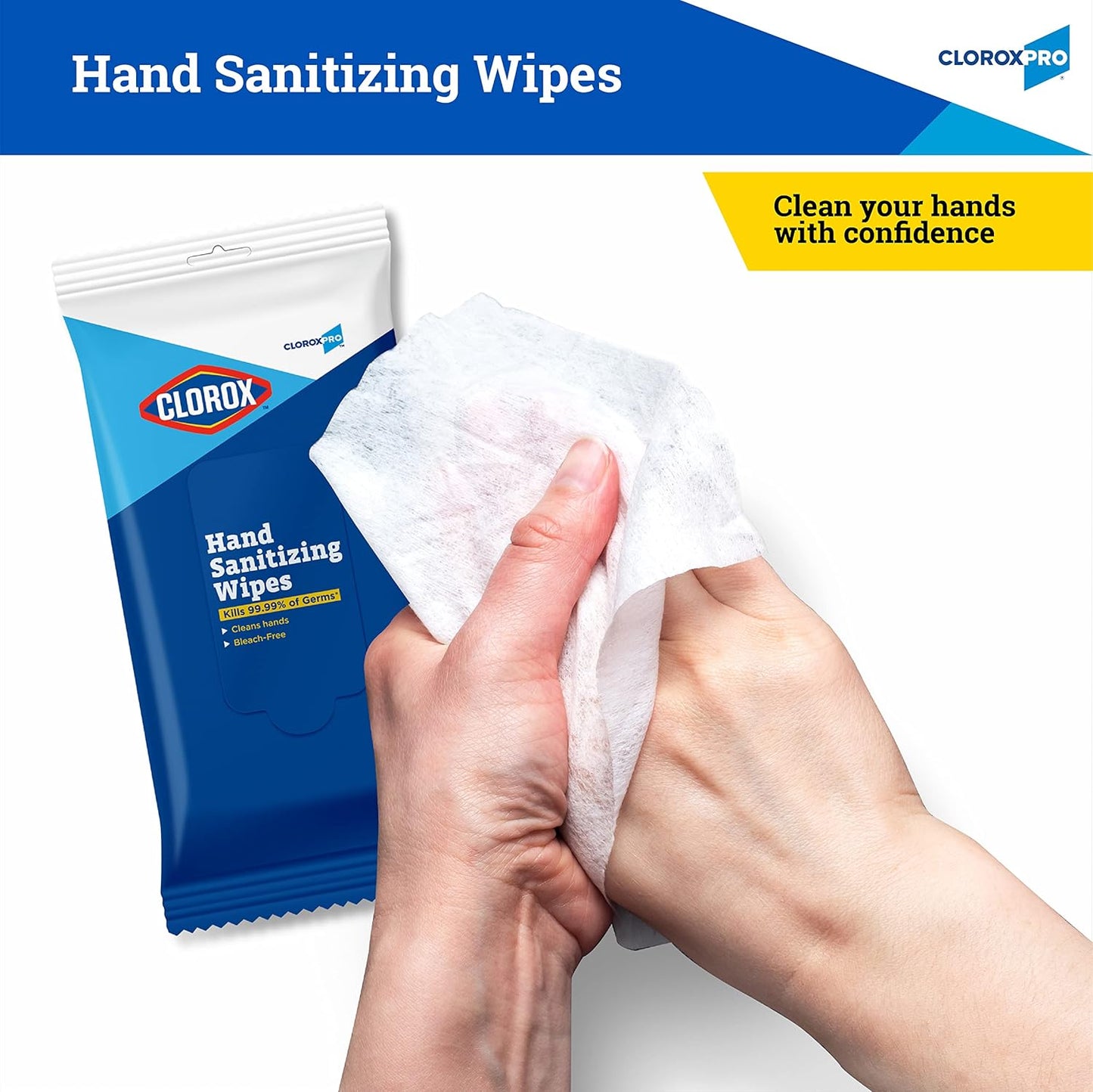 Clorox Pro Alcohol Free Hand Sanitizer Wipes with BZK, Gentle Bleach-Free Sanitizing Wipes for Hands - 0.13% BZK Formula, FDA Registered, Resealable Bulk Canister, 270 Count