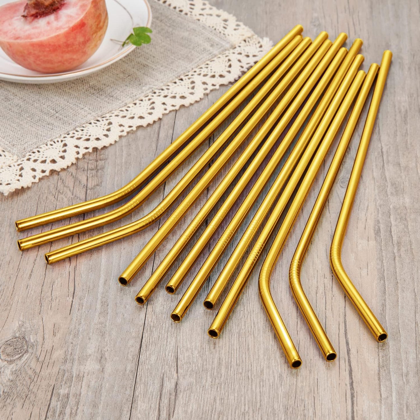 20 Pack Reusable Stainless Steel Metal Straws,10.5" & 8.5" Reusable Drinking Straws with 20 Silicone Tips 5 Straw Brushes 1 Travel Case,Eco Friendly Extra Long Metal Straw Fit for 20 24 30 oz Tumbler