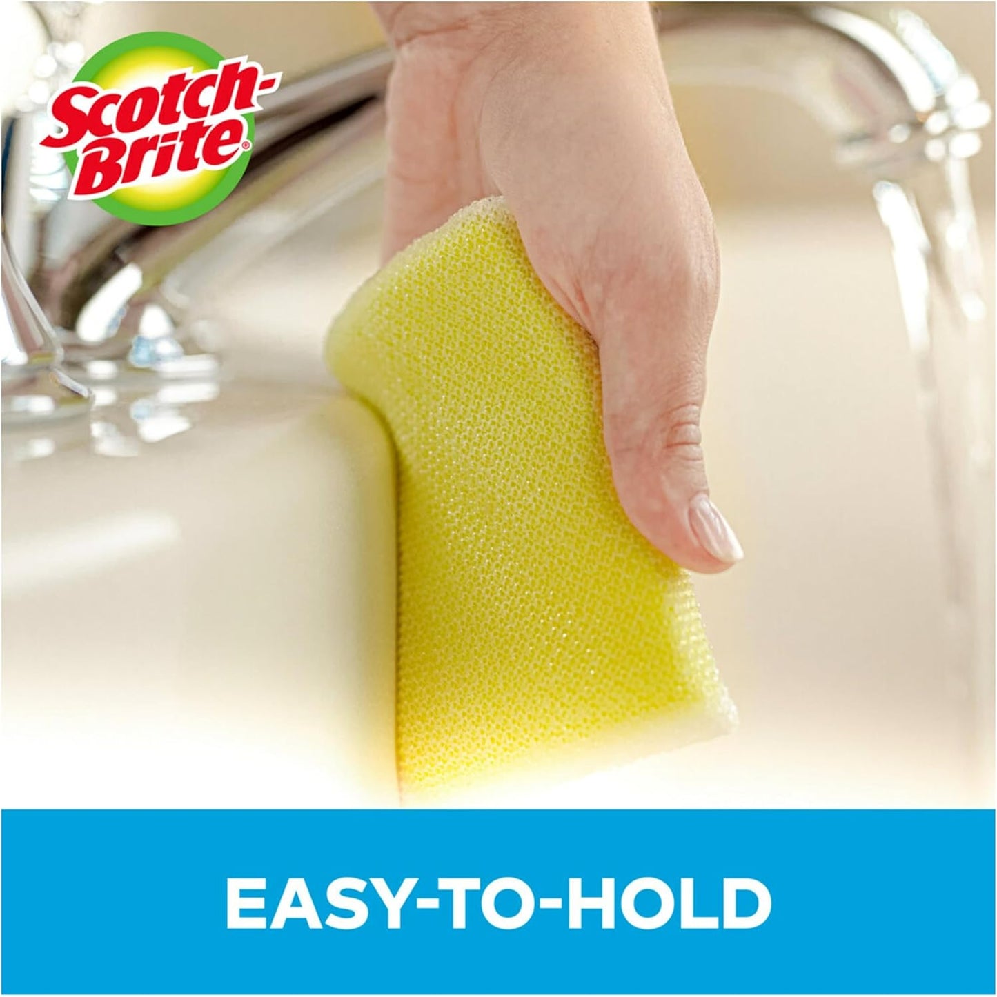 Scotch-Brite Dobie Non-Scratch All-Purpose Scrub Pads, 12 Total Pads (6 Packs of 2), Reusable Scouring Sponges for Kitchen & Bathroom, Safe on Non-Stick Cookware, Yellow
