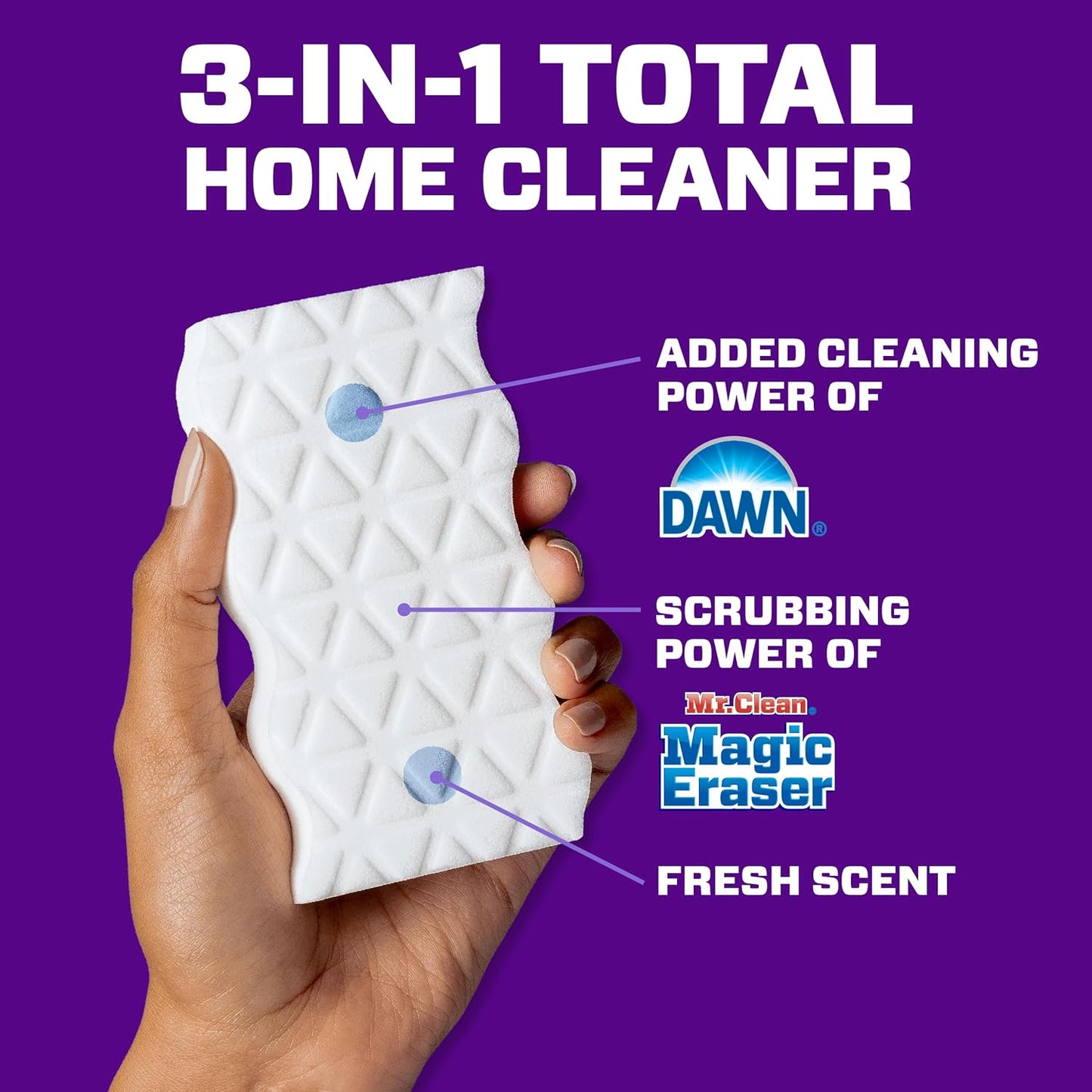Mr. Clean Magic Eraser Ultra Foamy Multi Purpose Cleaner, Foaming Magic Eraser Sponge Multi Surface Cleaner, 1ct (Pack of 2)