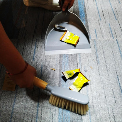 Mini Broom and Dustpan Set - Small Broom and Dustpan Set for Home, Camping Broom, Whisk Brooms Small(Gray Orange)