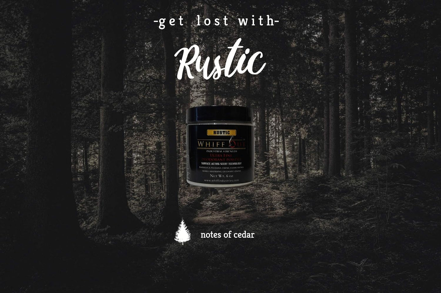 Rustic - 6 oz. Deodorant Powder & Ashtray Deodorizer Designed to Eliminate Ashtray and Smoking Receptacle Odors Caused by Cigarettes Cigars 420 and Pet Odor | Rustic Scent