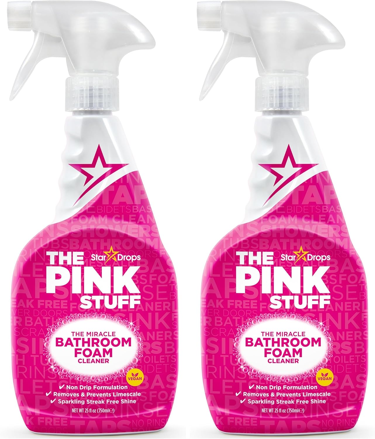 Stardrops - The Pink Stuff - Miracle Bathroom Foam Cleaner 750ml - Baths, Tiles, Soap Scum, Limescale, Streak Free