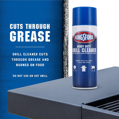 Kingsford Heavy Duty Foaming Grill Cleaner Spray, BBQ Degreaser for Charcoal & Gas Grills, Cuts Grease, Burnt-On Food & Grime, Easy Spray-On Foam for Grill Grates & Surfaces, Aerosol Can, 14.5 Oz