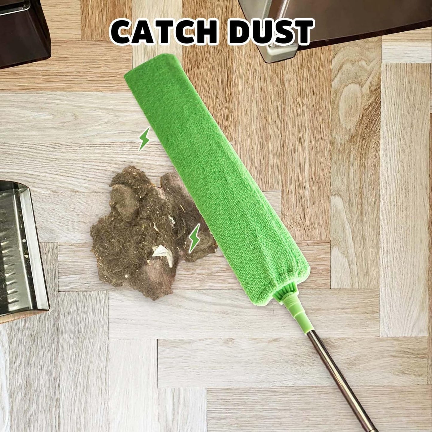 Cobweb Duster with Extension Pole, Bafezoze Ceiling Fan Duster with Long Handle, Spider Web Brush Flat Duster for Under Appliances High Ceilings Outdoor