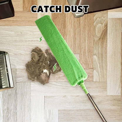 Cobweb Duster with Extension Pole, Bafezoze Ceiling Fan Duster with Long Handle, Spider Web Brush Flat Duster for Under Appliances High Ceilings Outdoor