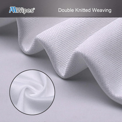 AAwipes Double Knit 100% Polyester Wipers Light Weight Version (120GSM, 6"X6", 150pcs/bag) Cleanroom Cloth Wipes Laser Sealed Edge, Ultra-Soft (CP12006)