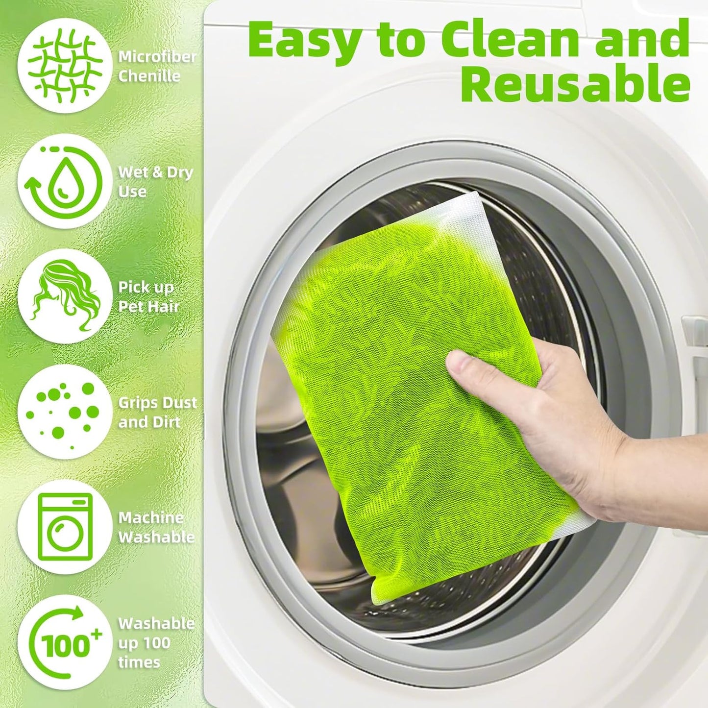 Reusable Mop Pads Compatible with Swiffer Sweeper Mop, Microfiber Dry Sweeping Cloths & Machine Washable Wet Pads Refill for Use on All Sealed Floors - Stone, Hardwood, Laminate & Tile (6 Blue)