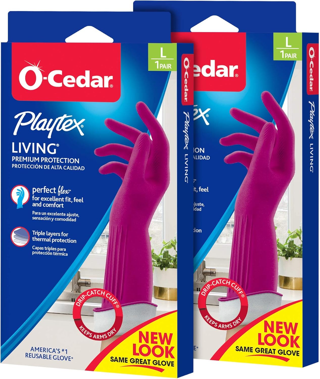 PLAYTEX Living Reuseable Rubber Cleaning Gloves (Small, 1 Pack), Premium Protection Reusable Household Gloves