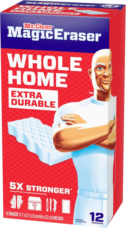 Mr. Clean Magic Eraser Sponge, All Purpose Cleaner, Cleaning Scrubber, Wall, Sneaker, Kitchen, Bathroom, Shower Cleaner, Cleaning Supplies, Melamine Sponge, Cleaning Pads, Extra Durable, 10ct