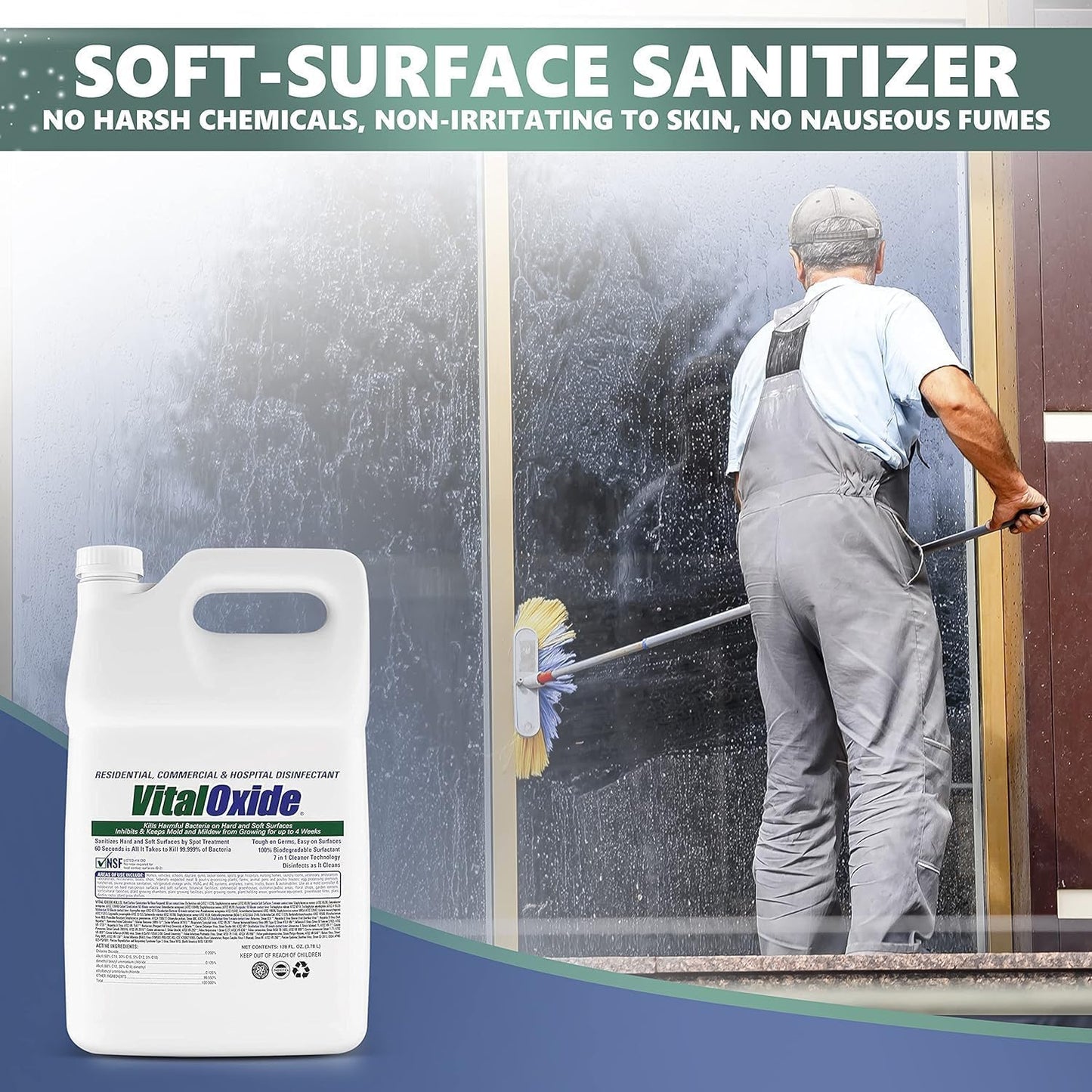 Vital Oxide Disinfectant, Deodorizer, Cleaner, Food-Contact Sanitizer, Virucide –(EPA registration #82972-1) – Kills Mold & Mildew, Eliminates Odors – 32 oz