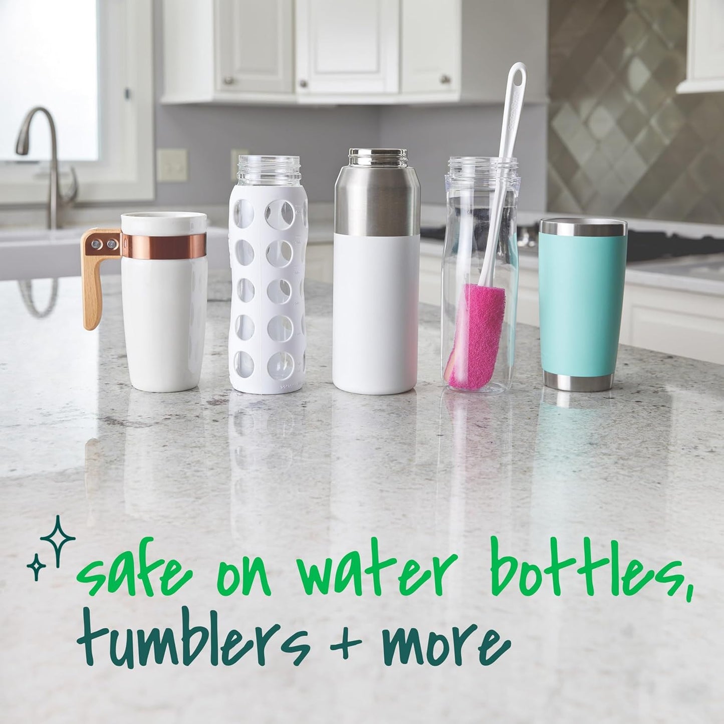 Scotch-Brite Water Bottle Scrubber, Safe On Glass, Plastic and Stainless Steel
