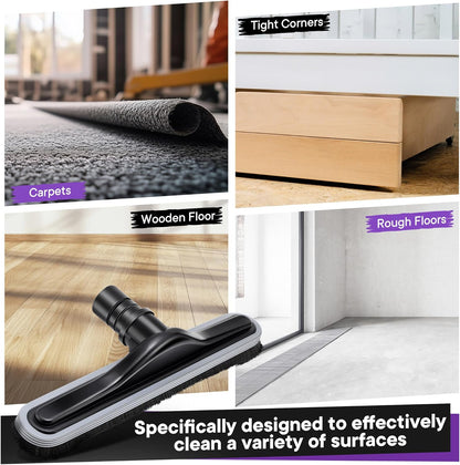 Replacement Floor Tool Compatible with ProTeam 101446 E-Z Glide Backpack Vacuums 10 QT & 6 QT, 14" Hard Floor Tool Compatible with Commercial Cleaners(Brush with Scalloped Edges,Gray)