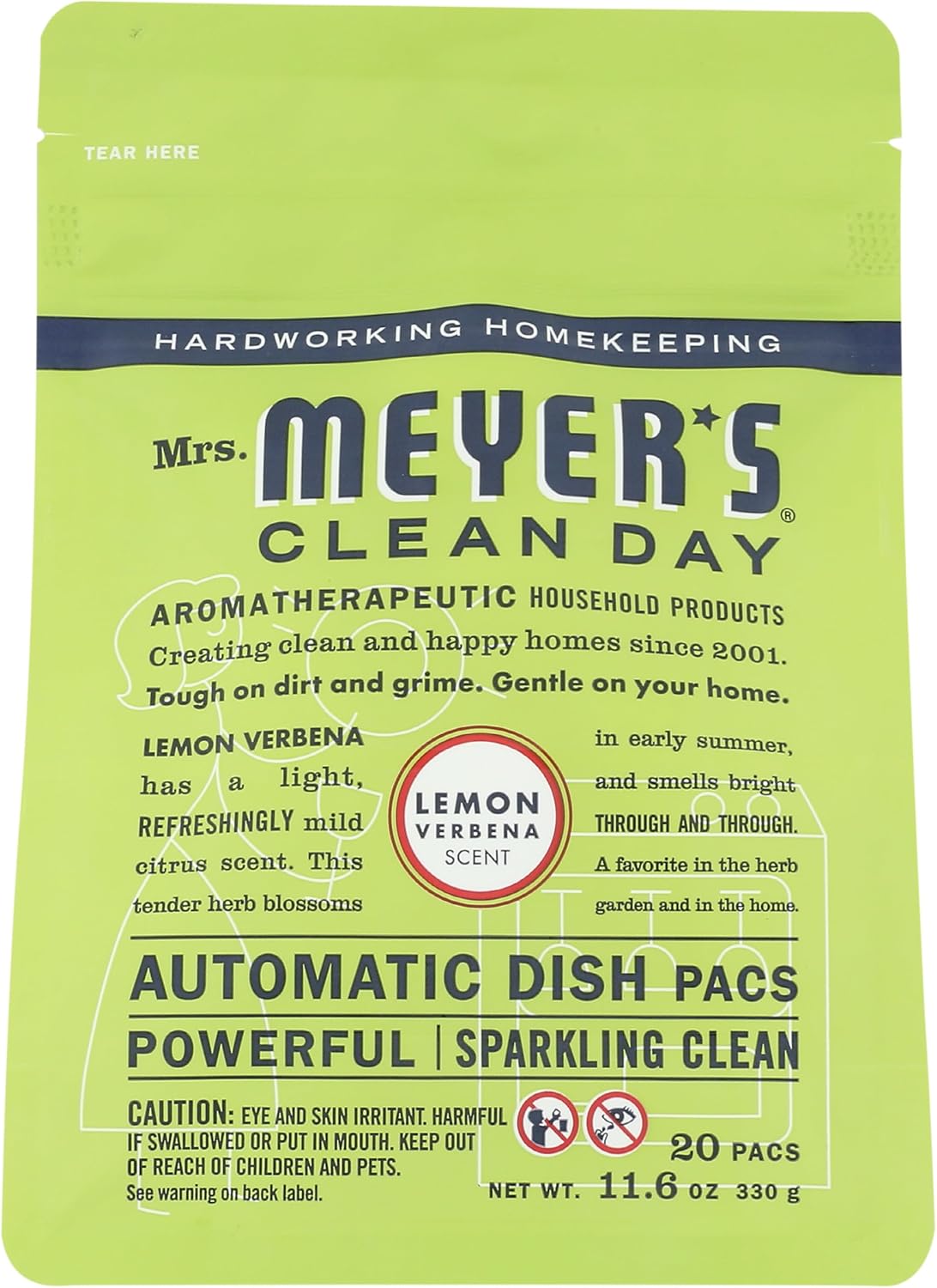 MRS. MEYER'S CLEAN DAY, Dishwasher Lemon Verbena, 11.6 Ounce