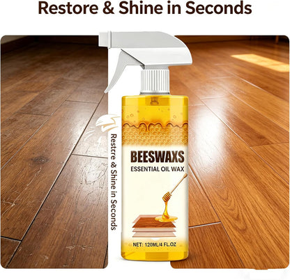 Beeswax Wood Polish Spray, Natural Beeswax Repairing and Care Spray, Bees Wax Furniture Polish and Cleaner, Deep Cleaning Bees Wax for Hardwood Floors & Kitchen Cabinets, Restores Natural Gloss (1Pcs)