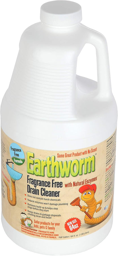 Earthworm Drain Cleaner - Clog Remover - Drain Opener/Deodorizer - Natural Enzymes, Safer for Families, Environmentally Responsible - 32 fl oz