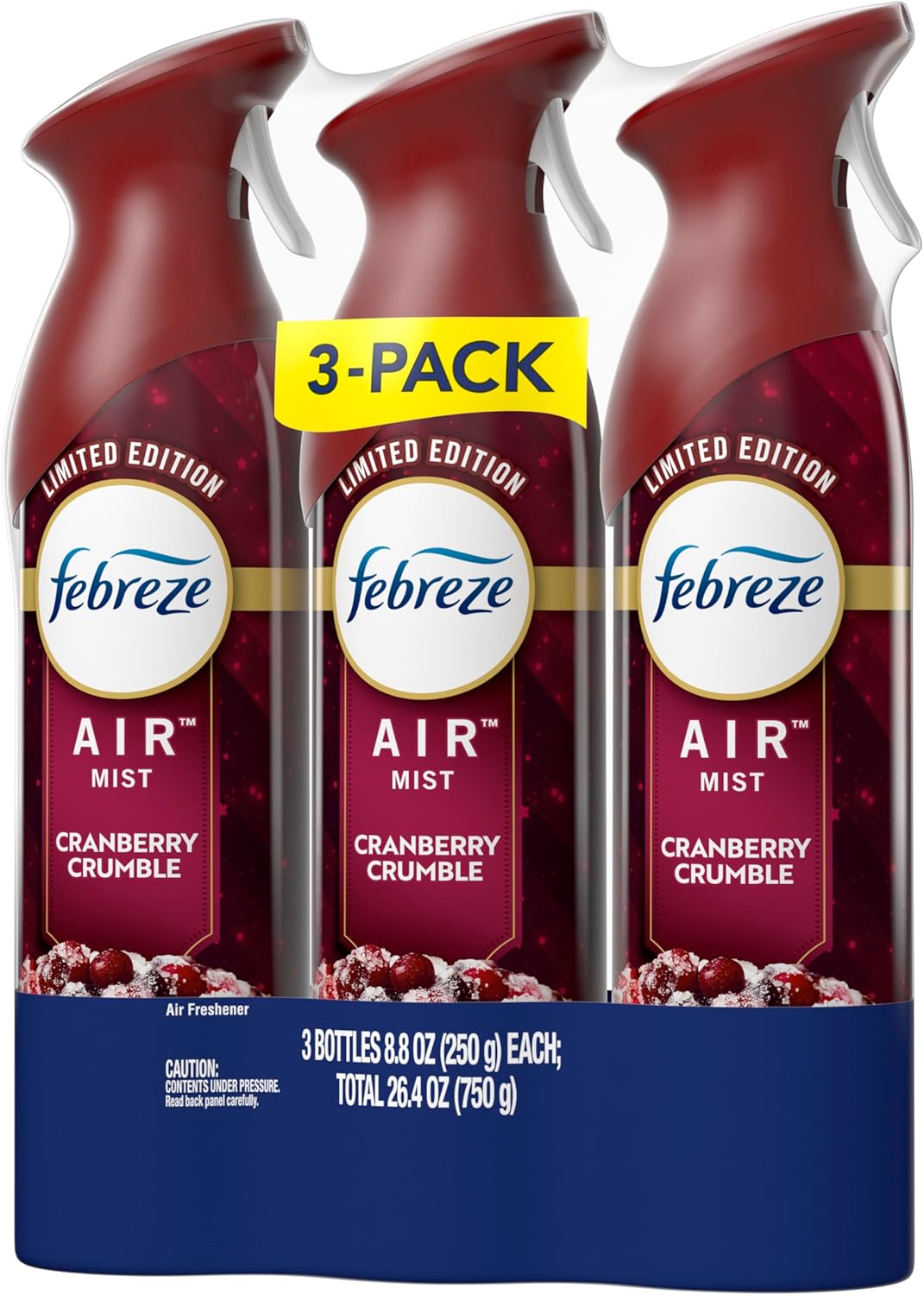 Febreze Air Freshener Spray, Odor-Fighting Room Spray, Crisp Fall Breeze, Cuddle Weather, Baked Cinnamon Apple, 8.8oz, 3 Count