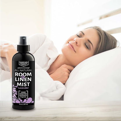 Aromasong All Natural Lavender Spray for sleep - Room & Linen Spray for Pillows and Sheets - Lavender Bed Spray Home Air Freshener & Deodorizer - Calming Essential Oil Spray for Sleeping…