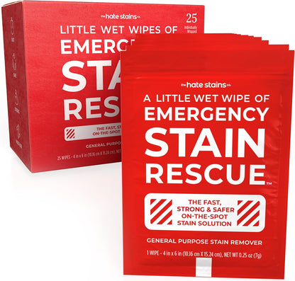 Emergency Stain Rescue Stain Remover Spray - For Wine & Coffee - Blood Stain Remover Clothes & Laundry - Carpet Cleaner Spray with No Added Phosphates - 2 x 4 Fl Oz