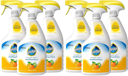 Pledge pH-Balanced Multisurface Cleaner Spray for Everyday Care, Fresh Citrus Scent, 25oz (Pack of 3)