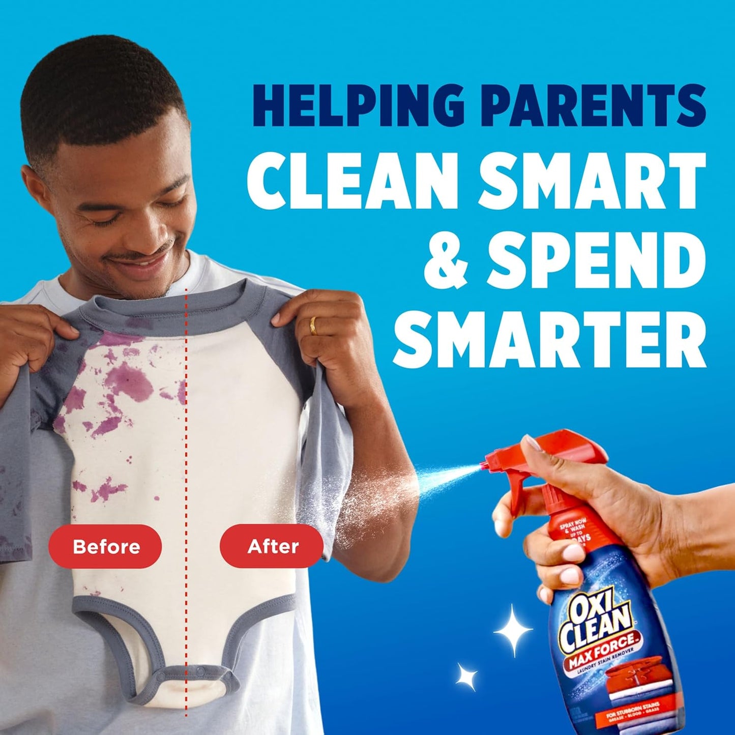 OxiClean Max Force Laundry Stain Remover Spray, Newborn & Baby Essentials, Stain Treater, 12 fl oz, 3-Pack