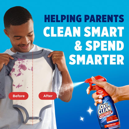 OxiClean Max Force Laundry Stain Remover Spray, Newborn & Baby Essentials, Stain Treater, 12 fl oz, 3-Pack