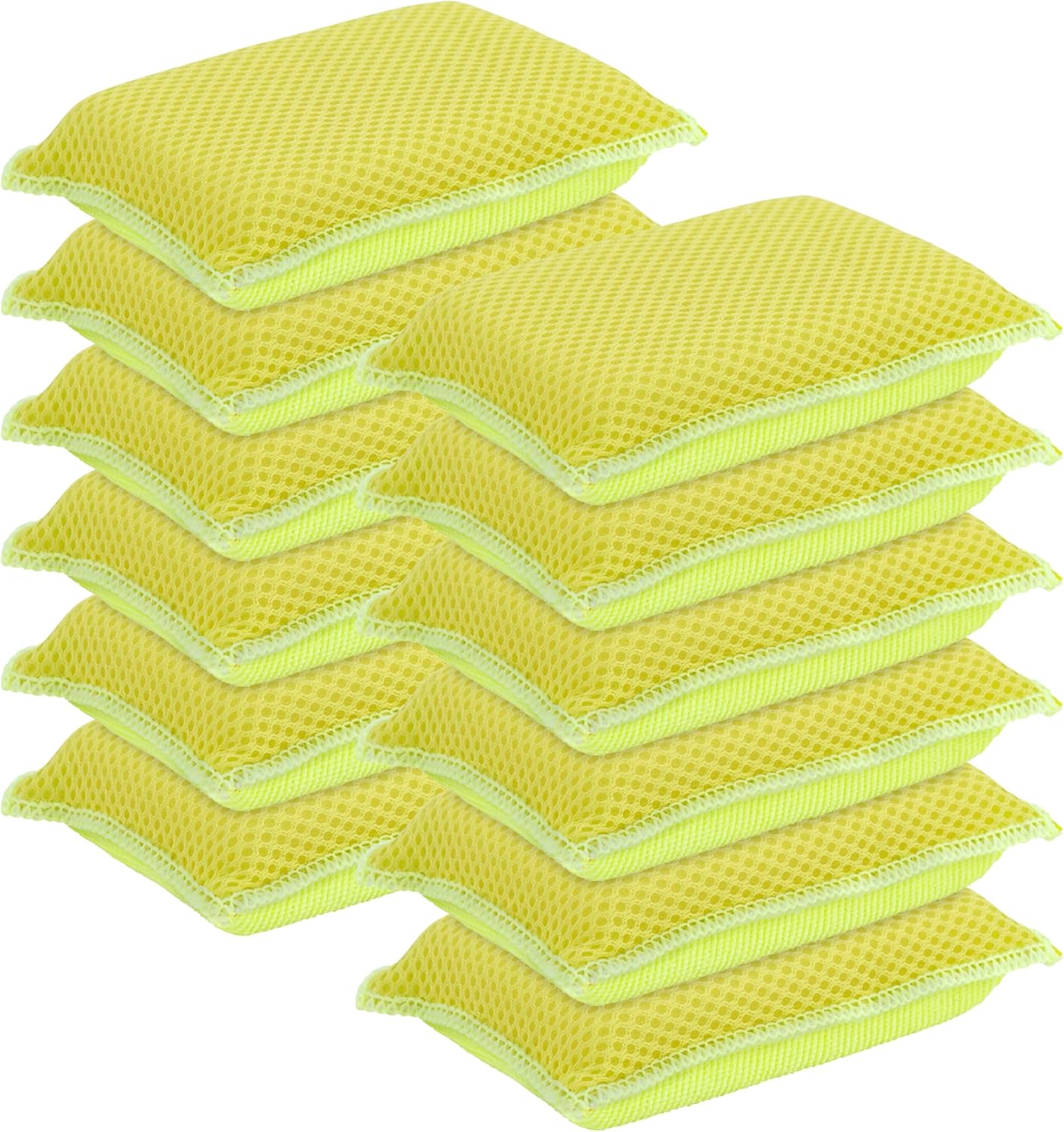 Superio Miracle Microfiber Sponges for Kitchen 3-Pack Red Yellow Blue, Kosher Non-Scratch Sponge Scrubber Heavy Duty Multi-Purpose Cleaning of Dishes, Pots, Pans and Counter tops, Machine Washable