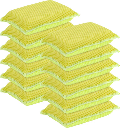 Superio Miracle Microfiber Sponges for Kitchen 3-Pack Red Yellow Blue, Kosher Non-Scratch Sponge Scrubber Heavy Duty Multi-Purpose Cleaning of Dishes, Pots, Pans and Counter tops, Machine Washable